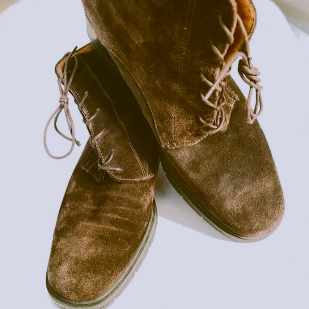 Nickles Brown Leather-Lined Suede Bootie